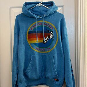 AV Aviator Nation pullover hoodie sz Med blue